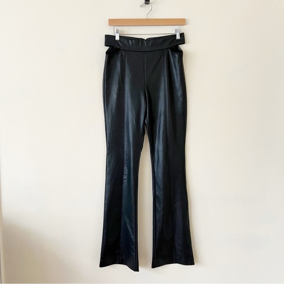 Zara Cut Out Faux Leather Flare Pants - Picture 6 of 10